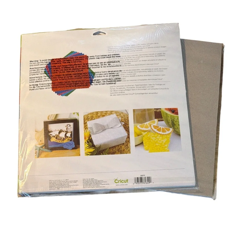 Cricut Cardstock Bundle Sampler Glitter/White Sheets 12x12 Multicolor 2018-2020